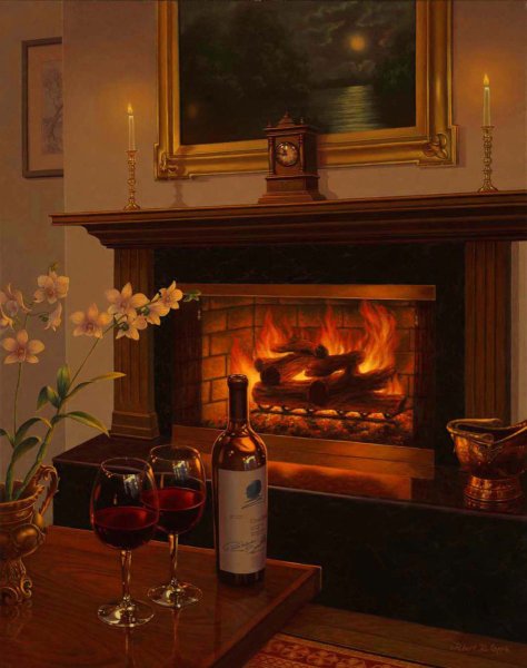Камин вечер