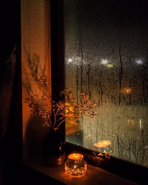 Осенний дождь окно