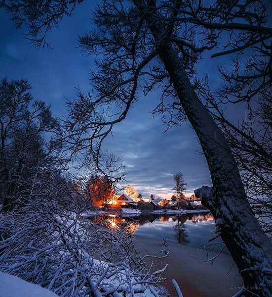 Зимний морозный вечер