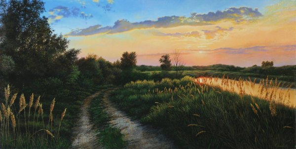 “Вечер. Поле с воронами” (1874)[ Саврасов