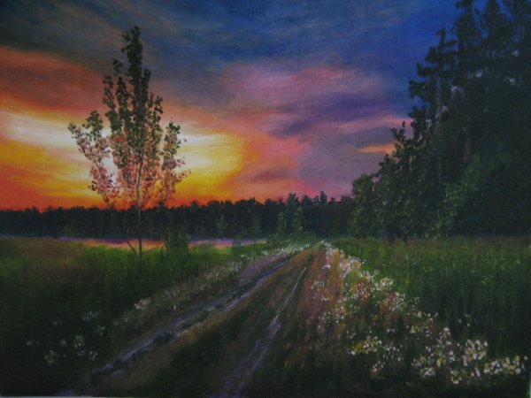 Последние лучи заката картина