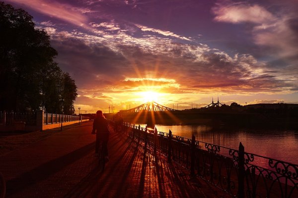 Тверь набережная ночью