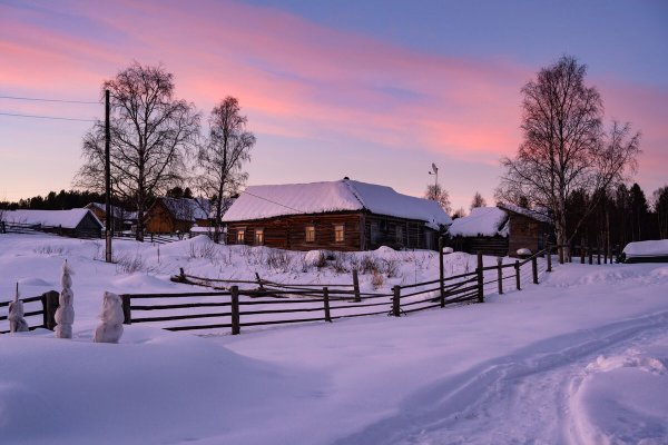 Картинка зимний вечер в деревне (49 фото)
