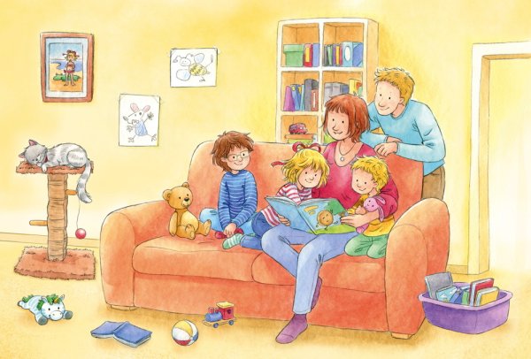 Картина для детей семейный вечер