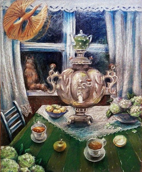 Картина Светланы Бердник чаепитие