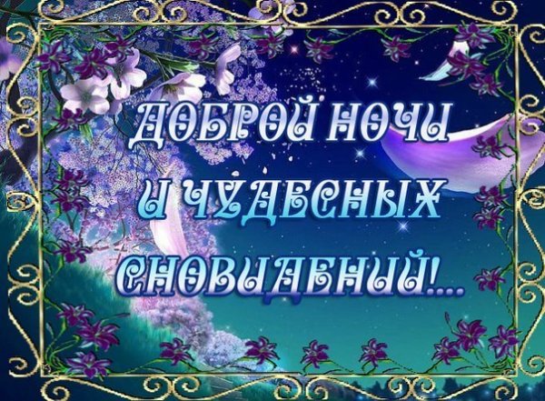 Хорошего вечера и приятных снов
