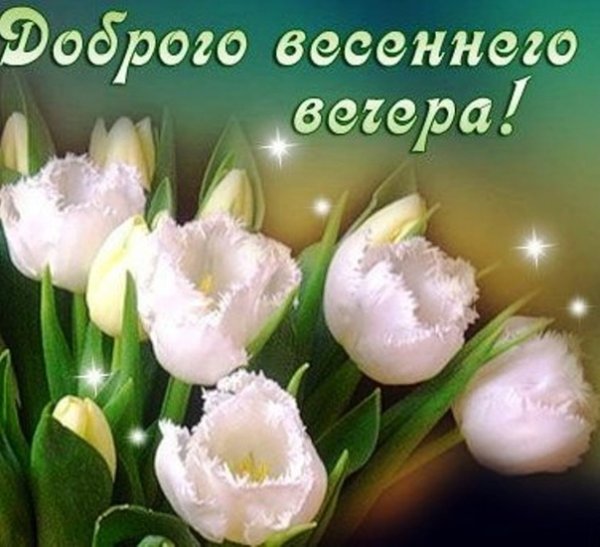Открытки добрый вечер весенние
