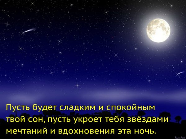 Спокойной ночи тебе и сладких снов