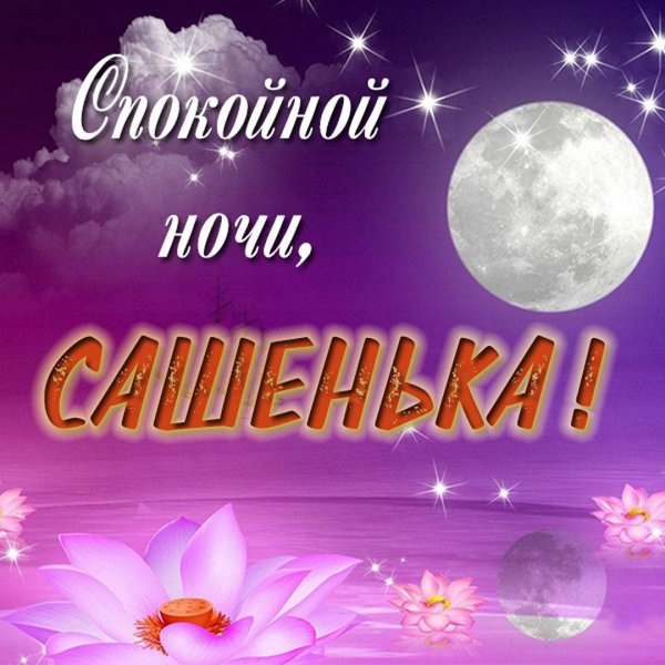 Открытки спокойной ночи Сашенька