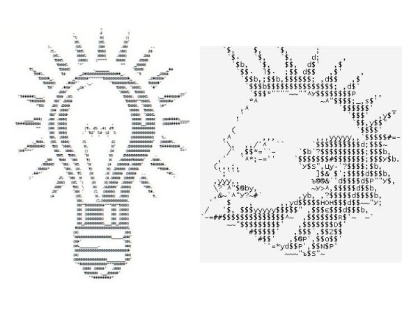 Рисунки символами и знаками
