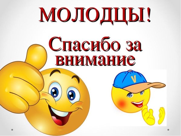 Молодцы спасибо за внимание