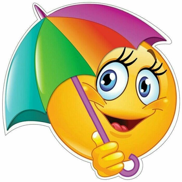 Смайлик с зонтиком