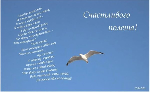 Счастливого полёта и мягкой посадки