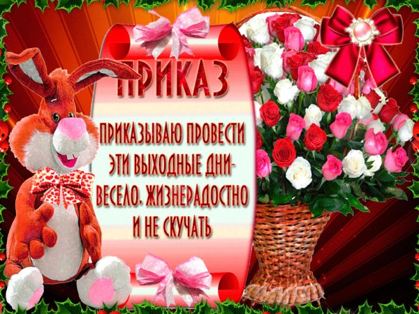 Хороших выходных и отличного настроения