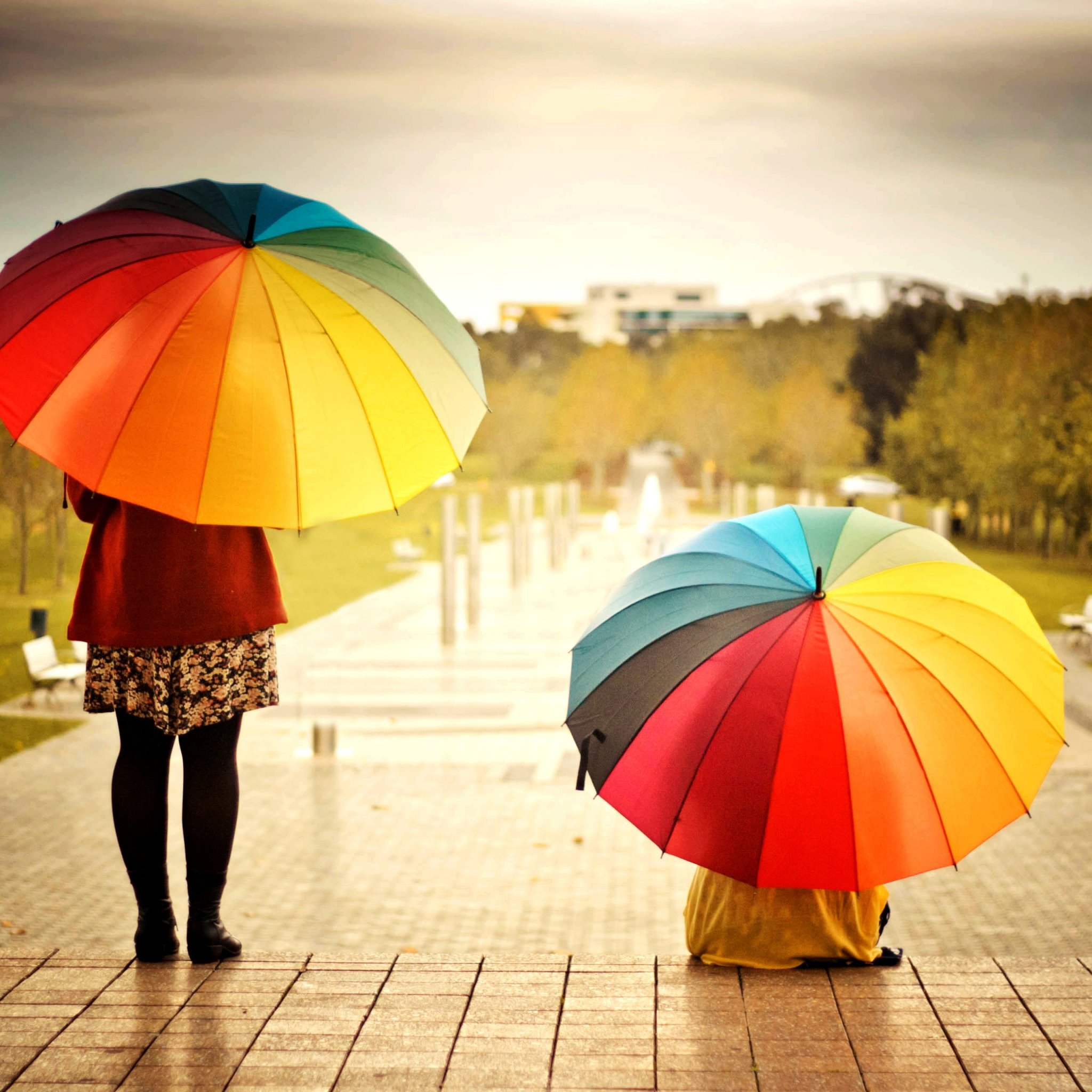 Песня она свежего воздуха. Радужный зонтик в осени. Девушка с разноцветным зонтом. Радужный зонтик и две девушки и осень. Как красиво фотографироваться под зонтиками.