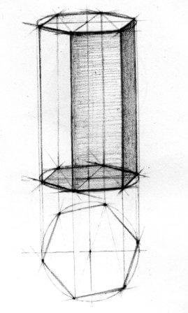 Шестиугольная Призма вертикальная построение
