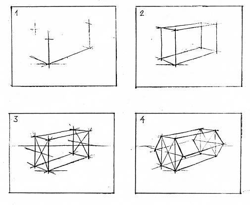 Построение шестигранной Призмы Академический рисунок