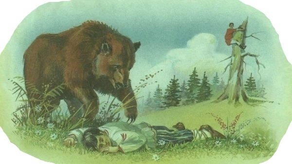 Иллюстрация к басне Толстого два товарища