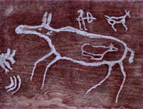 Хакасский Петроглиф олени