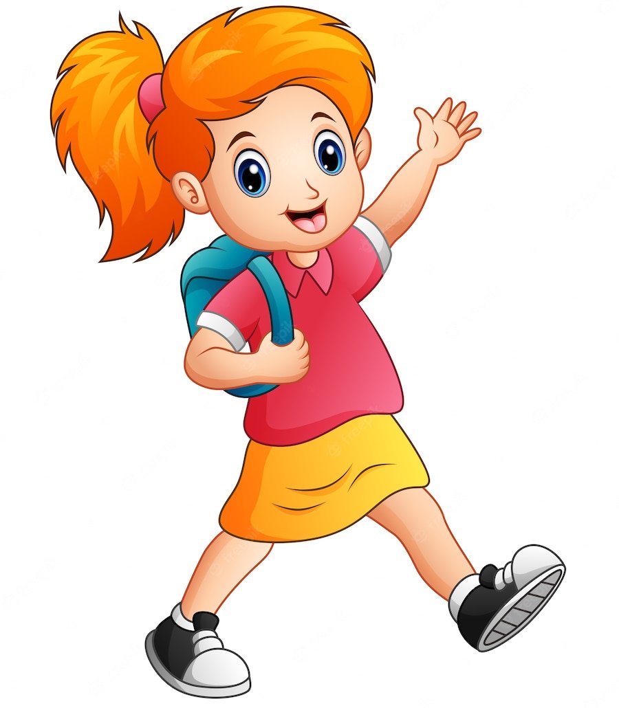 Картинка девочка бежит для детей на прозрачном фоне