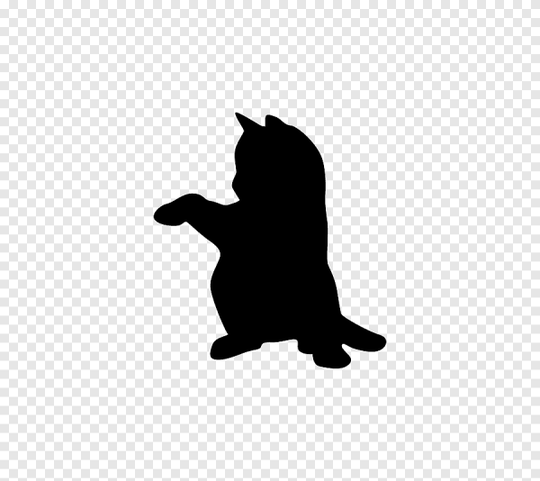 Силуэт кота с поднятой лапой