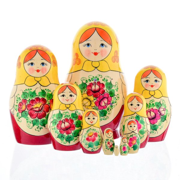 Семеновская роспись матрешки
