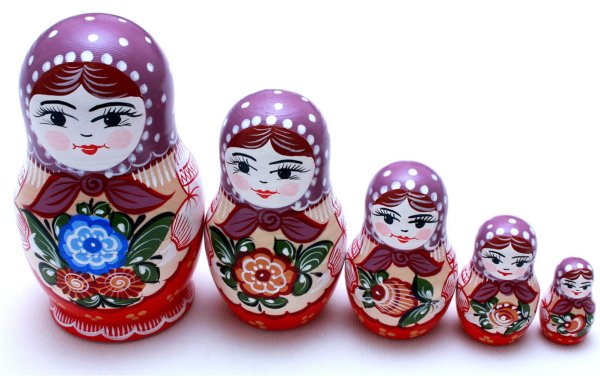 Матрешка Городецкая роспись