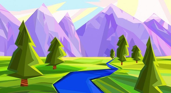 Adobe Illustrator горы