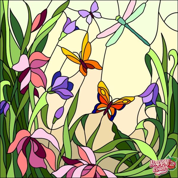 Витраж бабочка для детей
