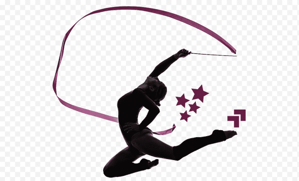 Гимнастка с лентой силуэт