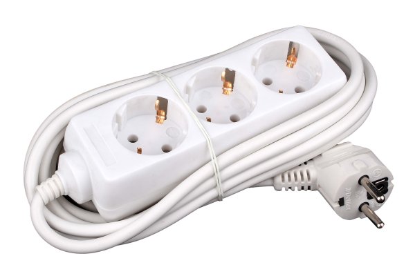 Сет.удлинитель 5м (3 розетки) 16а/3500вт Doffler EC 1013-5w