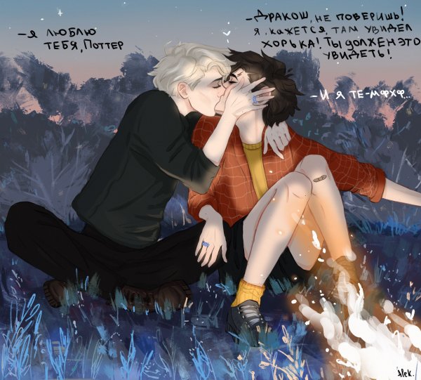 Драко Малфой и Гарри Поттер шип арт 18