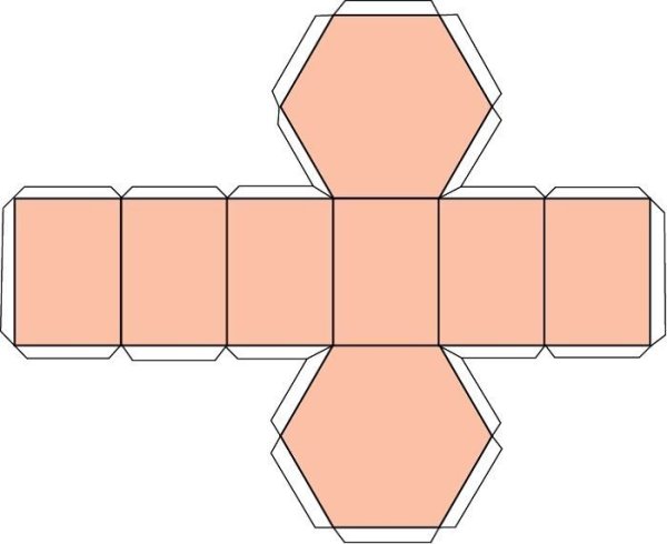 Правильная шестиугольная Призма развертка