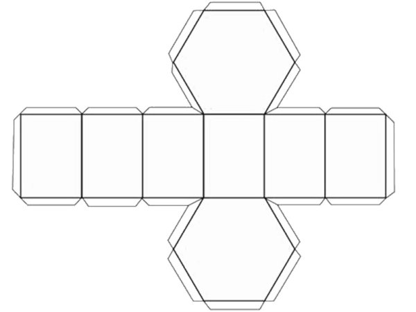 Правильная шестиугольная Призма развертка