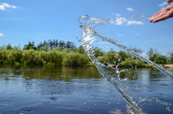 Лето брызги воды