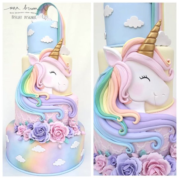Единорог рисунок на торт