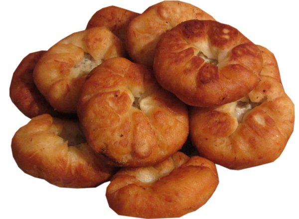 Беляш на белом фоне