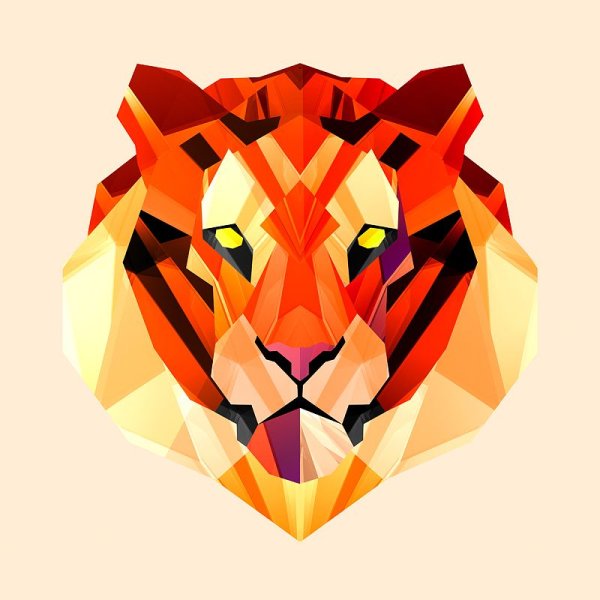 Тигр полигональная фигура