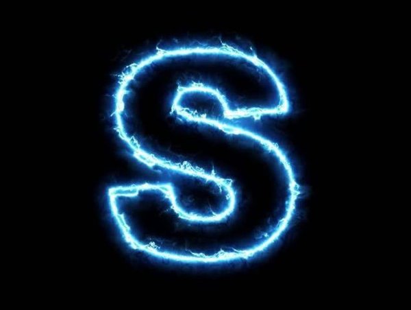Неоновая буква s