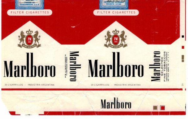 Развертка пачки сигарет Marlboro