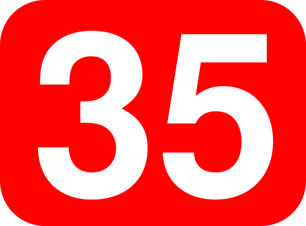 Красивые цифры 35 лет