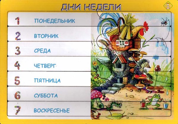 Дни недели для дошколят
