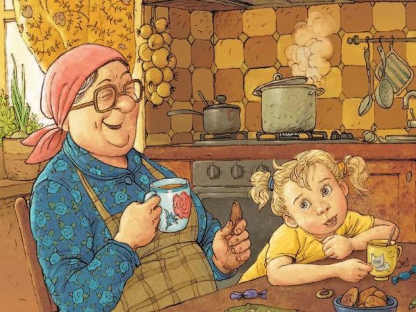 Бабушка рисунок