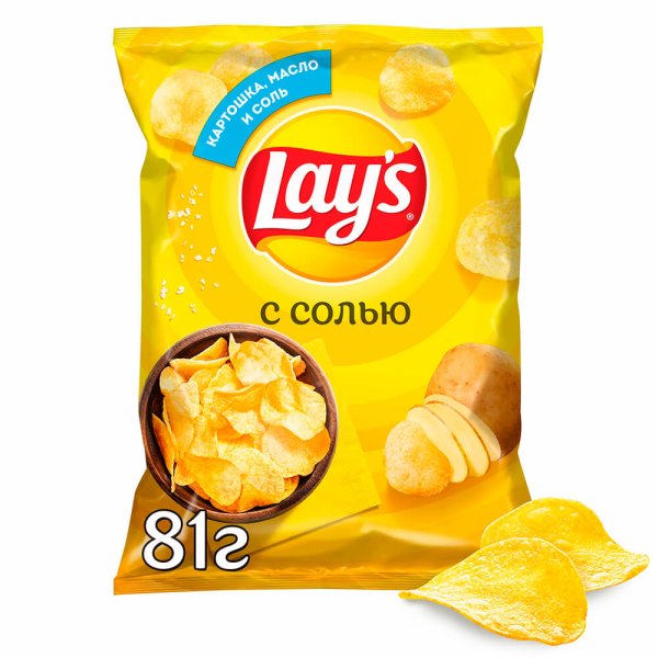 Чипсы lays картофельные с солью 81г