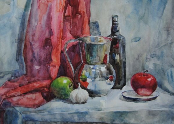 Натюрморт ДХШ акварель Академический