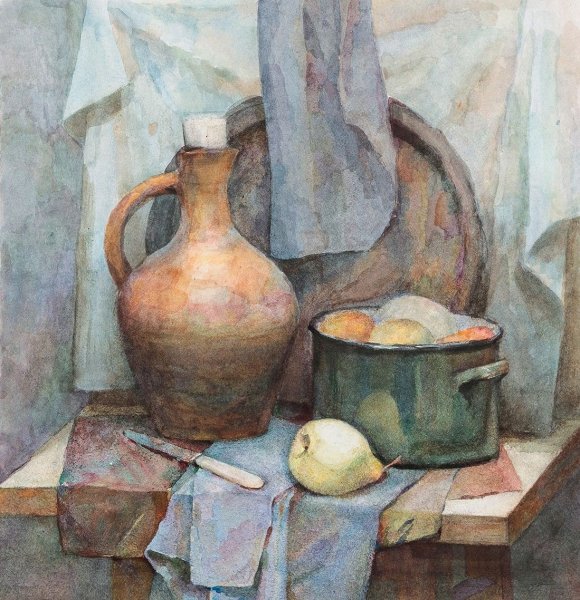 Академическая живопись натюрморт акварель Строгановка