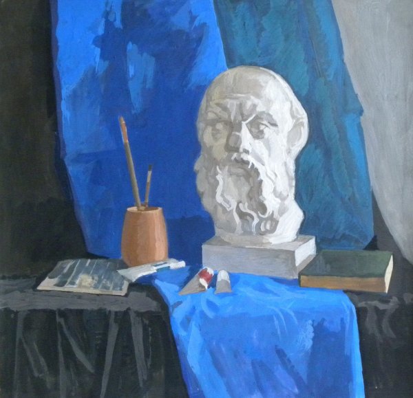 Натюрморт с гипсовой головой Сократа