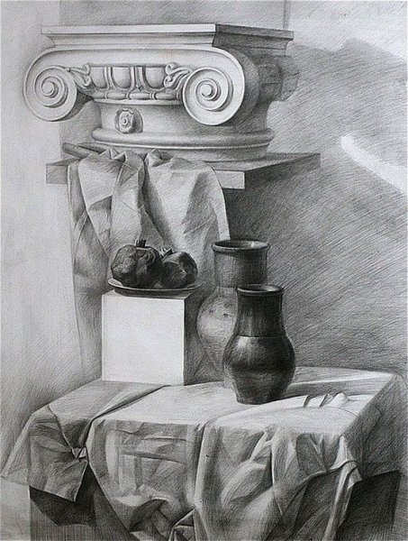 Натюрморт гризайль Академия художеств