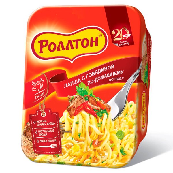 Роллтон с говядиной острый
