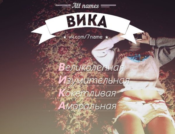 Имя Вика по буквам